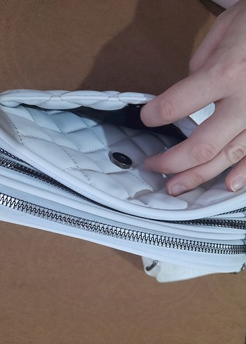 Beyaz Kapitone Kadın Çanta - Görsel 11