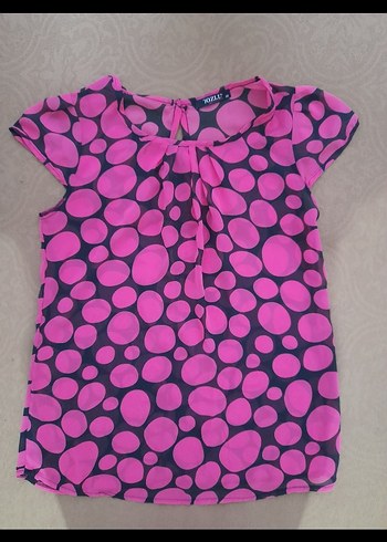 renkli Desenli Kısa Kollu Bluz - Görsel 4