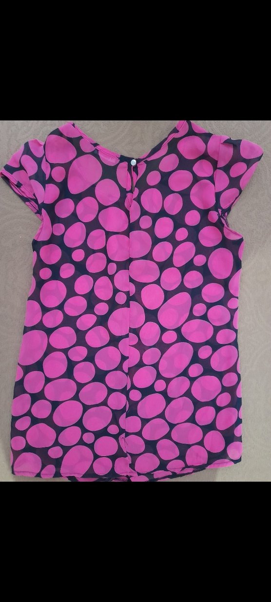 renkli Desenli Kısa Kollu Bluz - Görsel 5