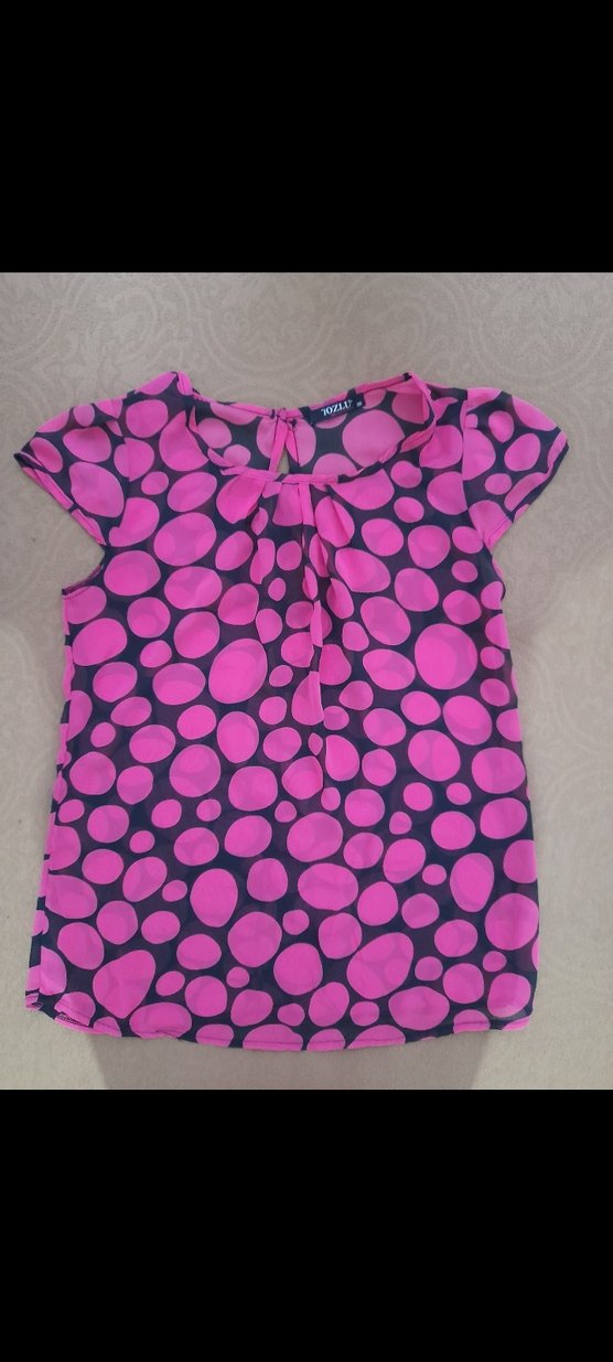 renkli Desenli Kısa Kollu Bluz - Görsel 4