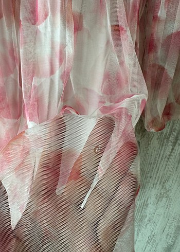 LC Waikiki Kız Çocuk Pembe Desenli Fırfırlı Elbise