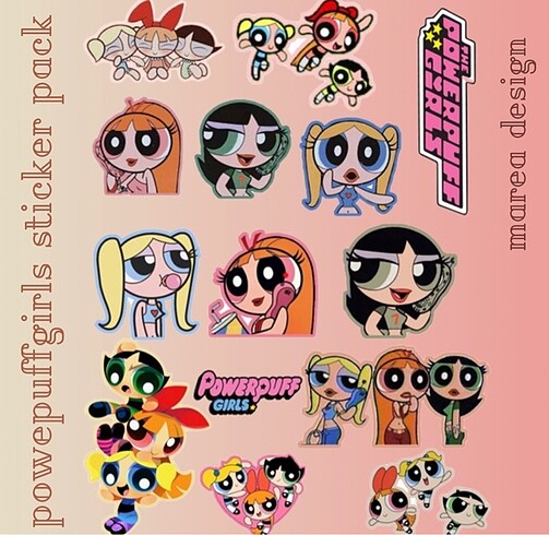 powerpuff girls sticker paketi