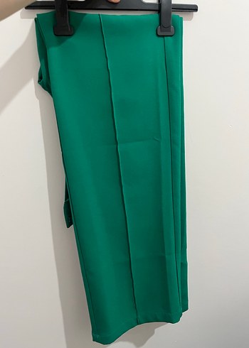 Kadın Yeşil Uzun Blazer Ceket ve Pantolon Set Takım - Görsel 4