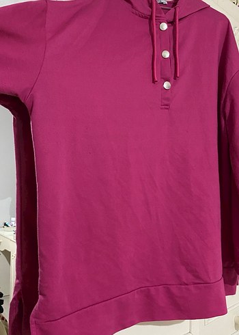 Defacto Düğmeli Kadın Pembe Sweatshirt