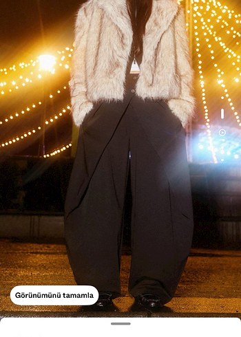 Gri Kürk Detaylı Deri Ceket - Görsel 2