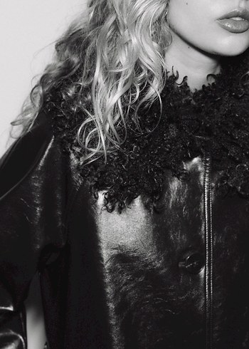 Kürklü Kahverengi Deri Kadın Trençkot - Görsel 9