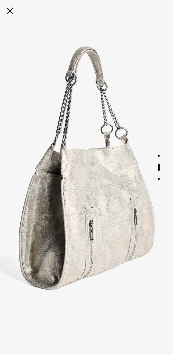 Zincir Detaylı Bej Kadın Deri Çanta - Görsel 2