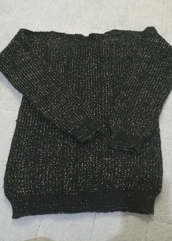 Siyah Triko Kadın Uzun Kollu Sweatshirt