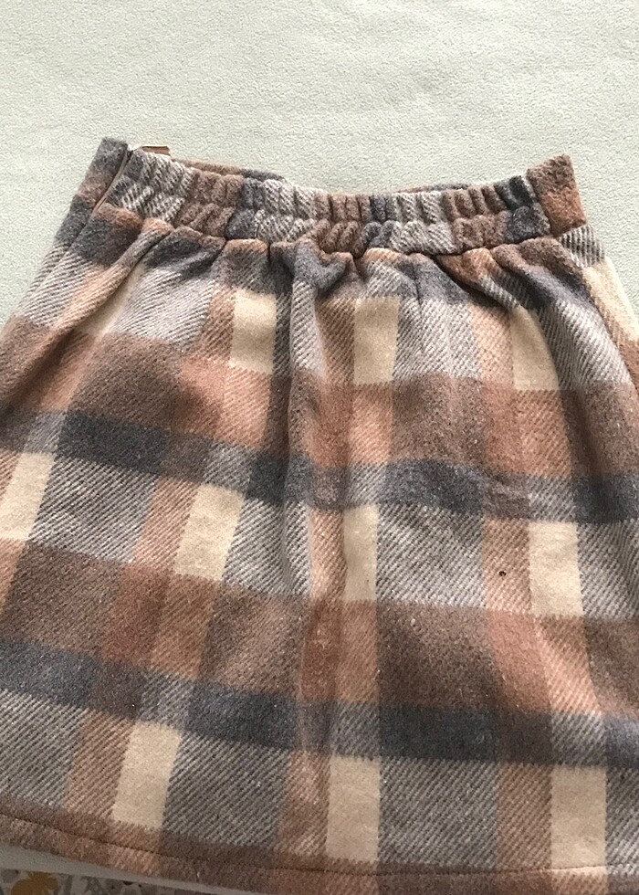 Mini kışlık kareli kloş etek - Görsel 2