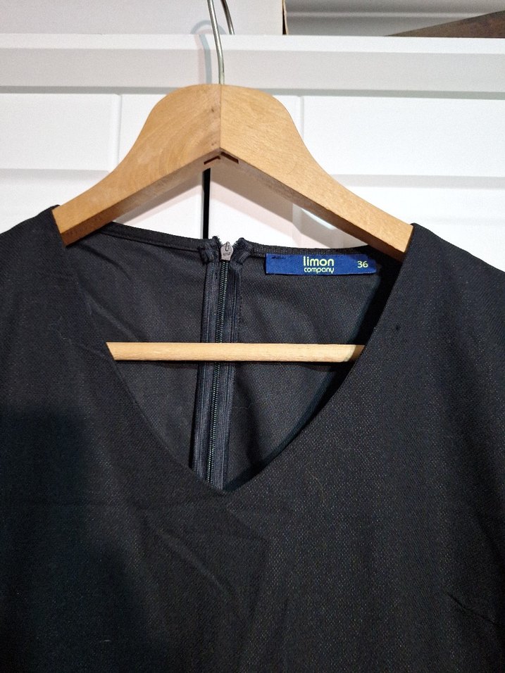 Siyah Midi Elbise - Görsel 2