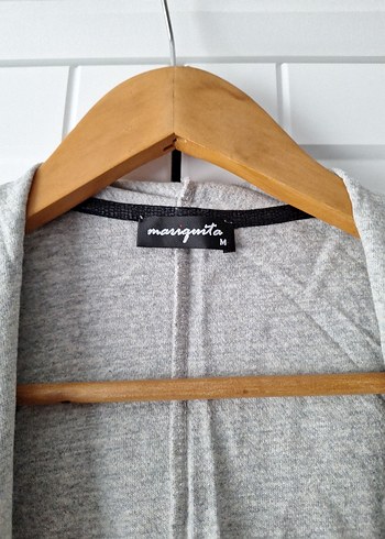 Gri Kadın Uzun Kollu Salaş Hırka - Görsel 2