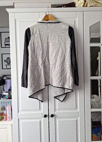 Gri Kadın Uzun Kollu Salaş Hırka - Görsel 5