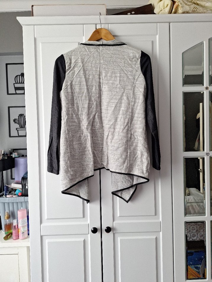 Gri Kadın Uzun Kollu Salaş Hırka - Görsel 5