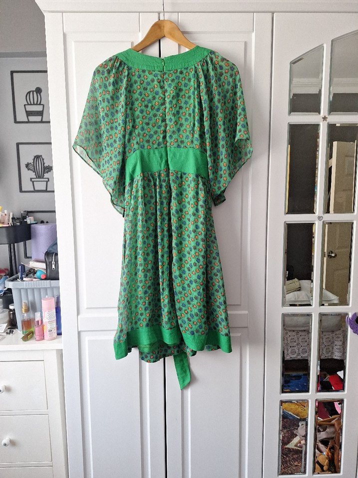 Yeşil Bohem Salaş Elbise - Görsel 4