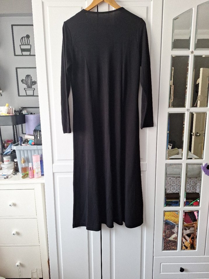 Diger Siyah V Yaka Uzun Kollu Elbise - Görsel 3