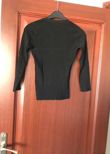 Siyah Kadın İnce Triko Basic Kazak - Görsel 3