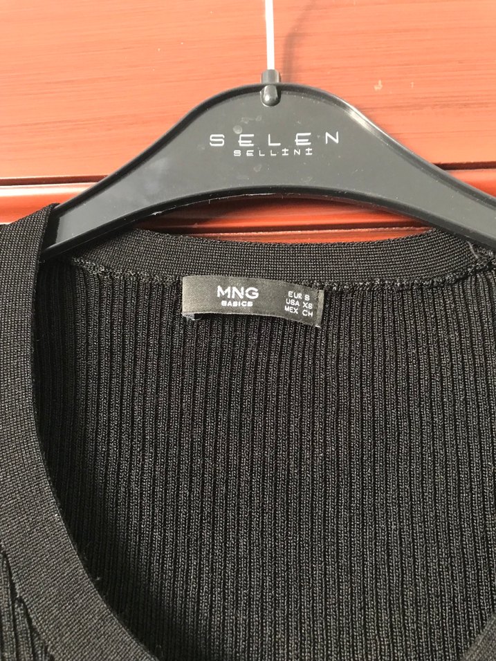 Siyah Kadın İnce Triko Basic Kazak - Görsel 2