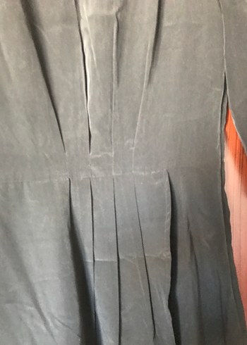 Yuvarlak Yaka Siyah Midi Kadın Elbise - Görsel 4