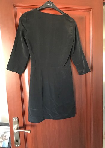 Yuvarlak Yaka Siyah Midi Kadın Elbise - Görsel 2