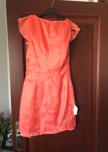 Midi Yuvarlak Yaka Fırfırlı Abiye Elbise - Görsel 2