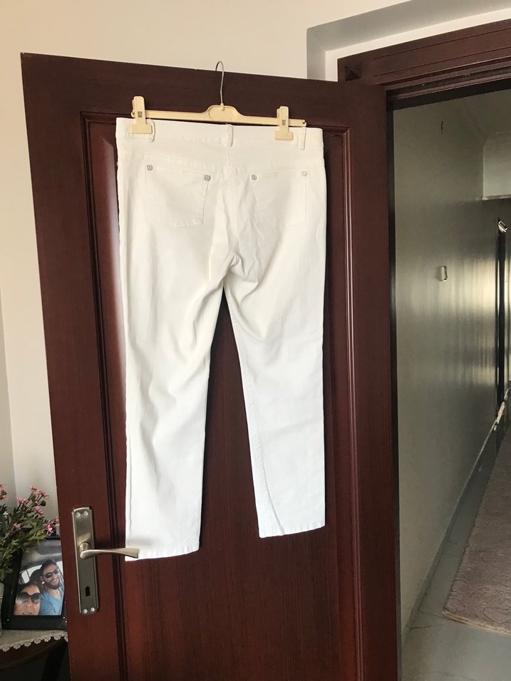 Ekru  Kadın Pantolon - Görsel 3