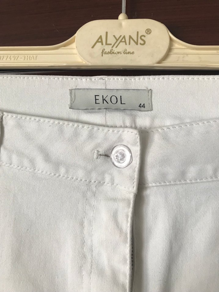 Ekru  Kadın Pantolon - Görsel 2