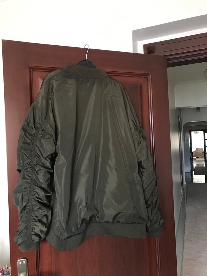 Haki Suni Kürklü Kadın Mont - Görsel 3