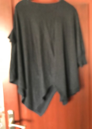 Koyu antrasit Kadın Midi Poncho - Görsel 2