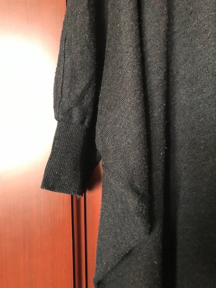 Koyu antrasit Kadın Midi Poncho - Görsel 3