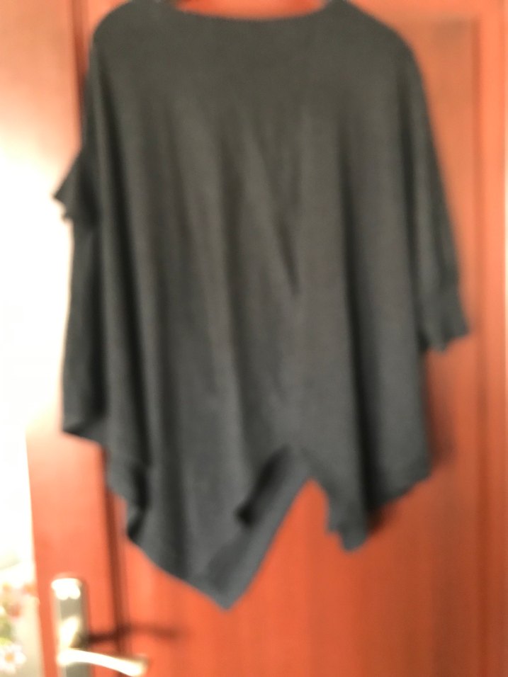 Koyu antrasit Kadın Midi Poncho - Görsel 2