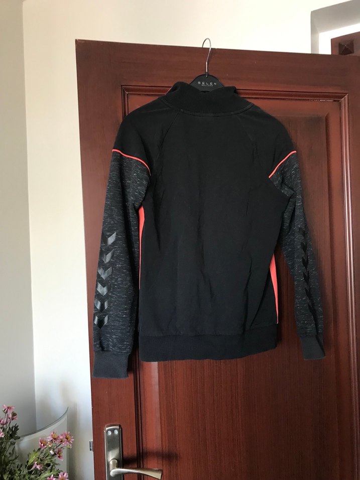 Kadın Siyah Turuncu Fermuarlı Spor Ceket - Görsel 2