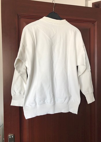 Kadın Beyaz Rahat Kesim Sweatshirt - Görsel 2