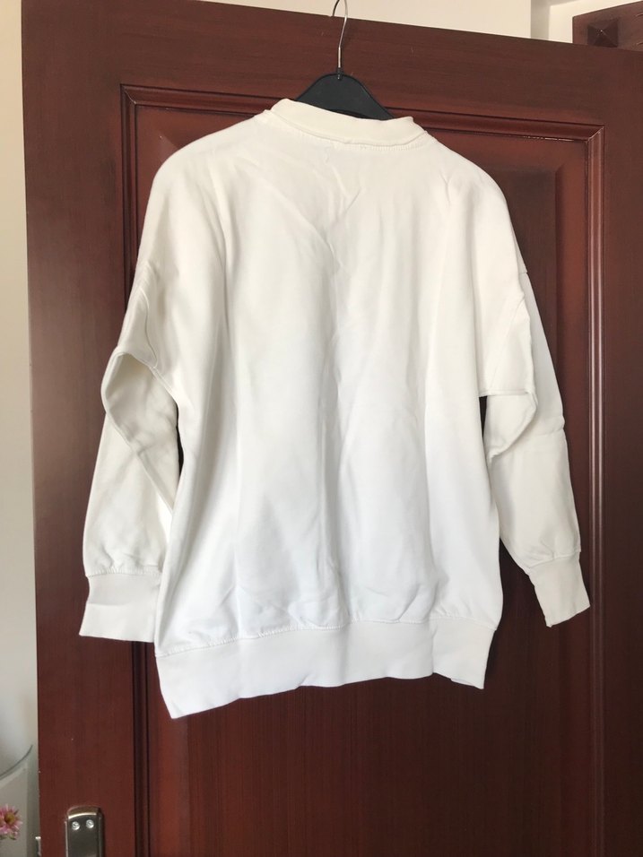 Kadın Beyaz Rahat Kesim Sweatshirt - Görsel 2