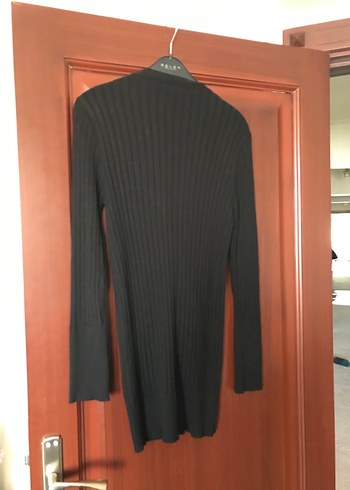 Düğmeli Siyah Midi Kadın Hırka - Görsel 3