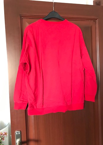 Kırmızı Kadın Uzun Kollu Basic Sweatshirt - Görsel 3