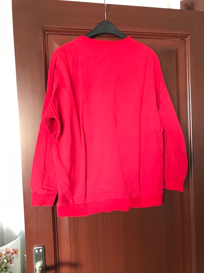 Kırmızı Kadın Uzun Kollu Basic Sweatshirt - Görsel 3