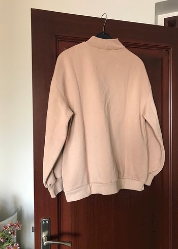 Kadın Bej Yüksek Yaka Sweatshirt - Görsel 3