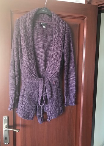 Mor Örgü Kadın Hırka - Görsel 3