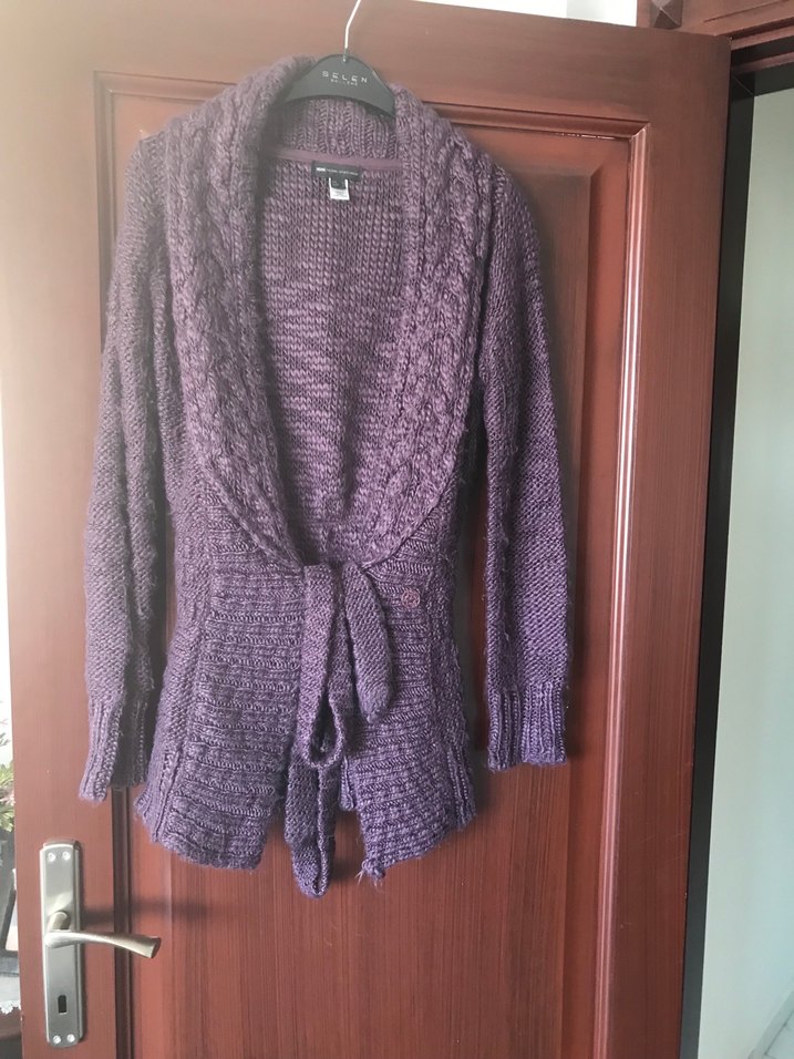 Mor Örgü Kadın Hırka - Görsel 3