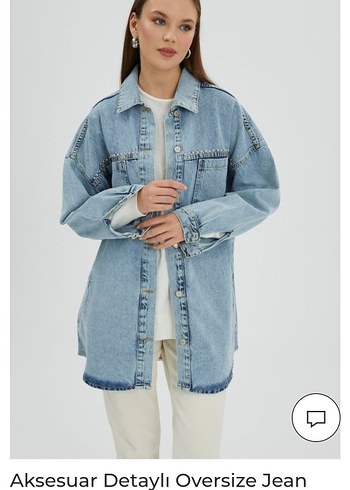 Oversize Açık Mavi Jean Ceket