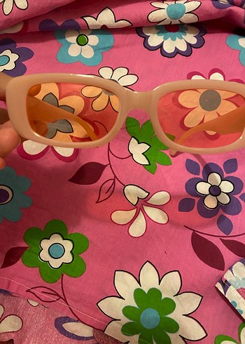 Şeffaf Pembe Retro Kadın Güneş Gözlüğü - Görsel 2