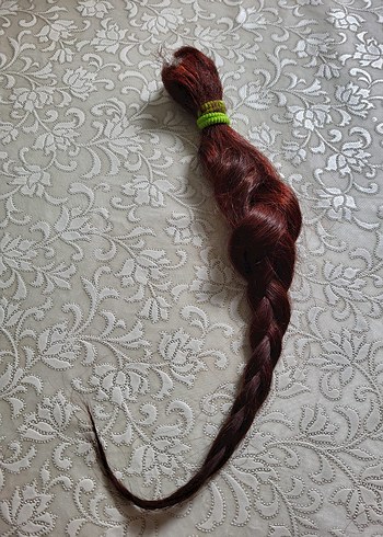 Bordo Yün Püsküllü Bohem Saç Aksesuarı Kendi saçım 42 cm