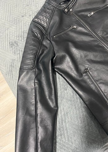 Loft Siyah Erkek Deri Biker Ceket