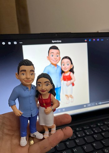 Beyaz Gri Figür Çift - Görsel 2