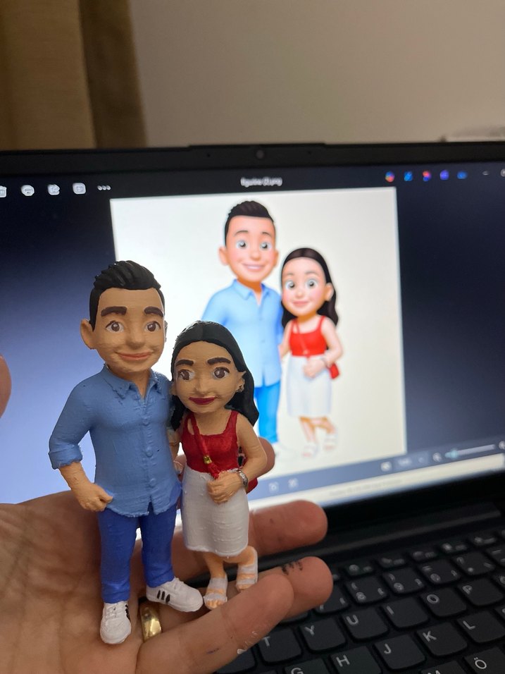 Beyaz Gri Figür Çift - Görsel 2