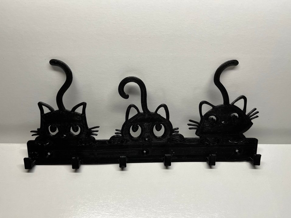 Siyah Kedi Figürlü Anahtarlık Askısı - Görsel 2