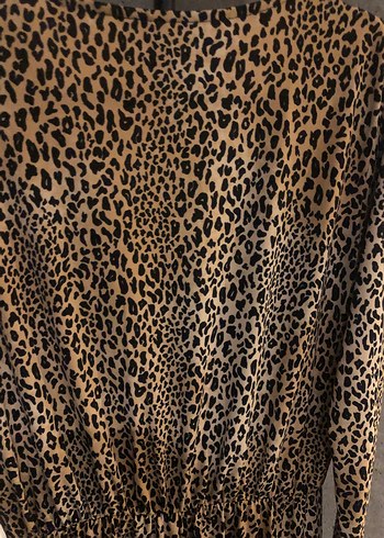 Kahverengi Yılan Desenli Mini Tulum - Görsel 6