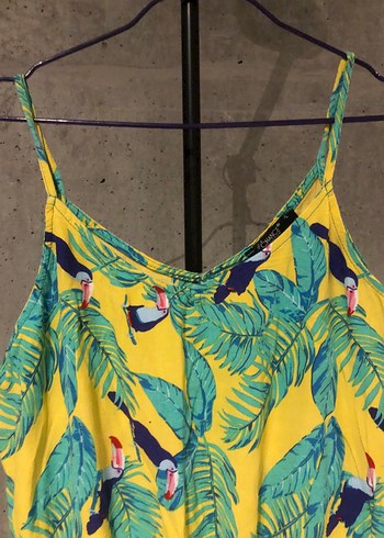 Renkli Desenli Sarı Bohem Kadın Tulum - Görsel 3