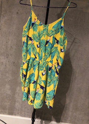 Renkli Desenli Sarı Bohem Kadın Tulum - Görsel 6