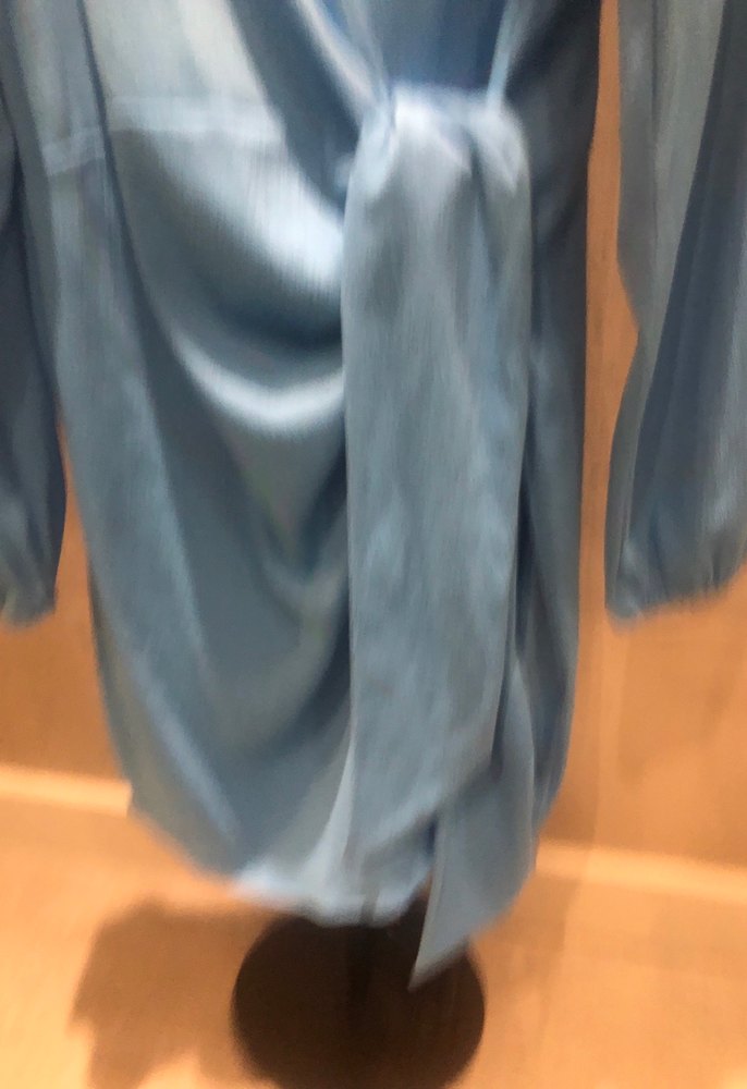 Mavi Uzun Kollu Bohem Kadın Elbise - Görsel 3